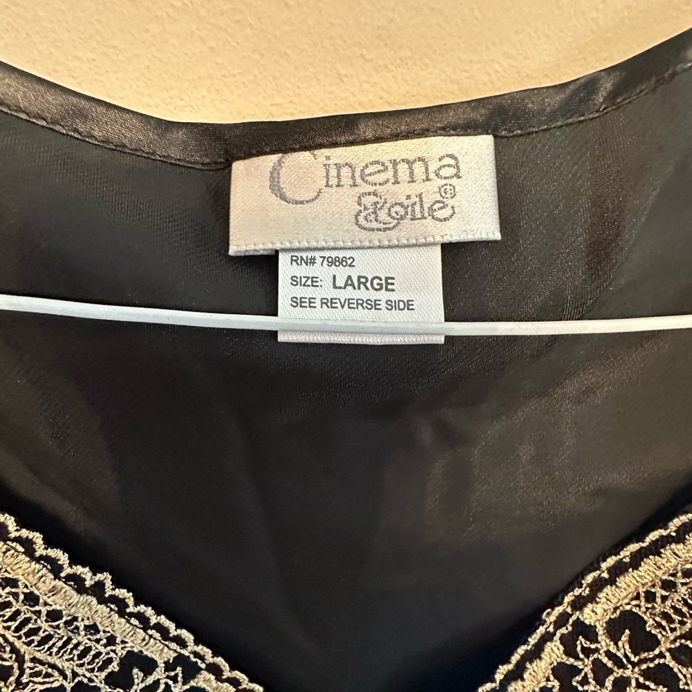 Y2K Era Cinema Etoile Black Slip w/ Embroidered Bust Size Large - Picture 4 of 5